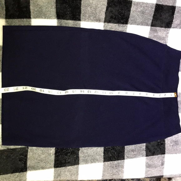 Navy Blue Pencil Skirt - Picture 5 of 7